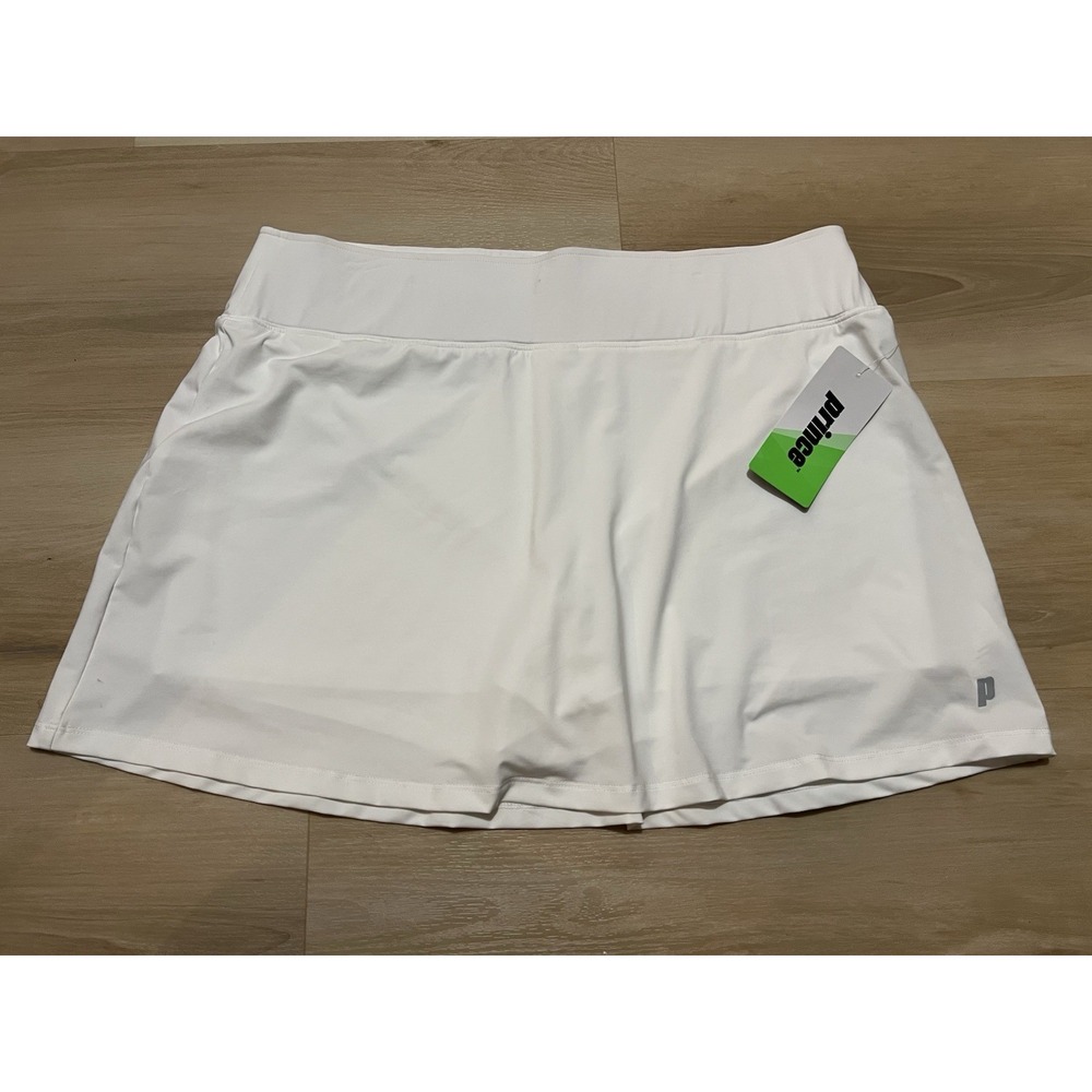Prince Tennis Skort XL Smooth White Flounce Pickleball Skirt With Shorts